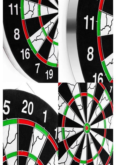 Büyük Boy Çift Taraflı Dart Seti 37cm Dart Hedef Tahtası 6 Oklu