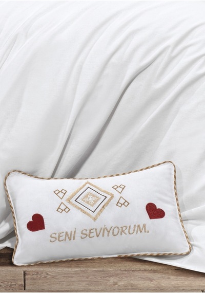 Goldroom Aysima 11 Parça Nakışlı Nevresim Takımlı Çeyiz Seti Vizon
