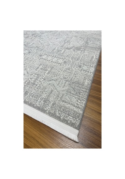 4 Metrekare - 6 Metrekare Bambu Tarz Modern Dokuma Salon Oturma Odası Mutfak Halısı Antialerjik Gri 7747krem