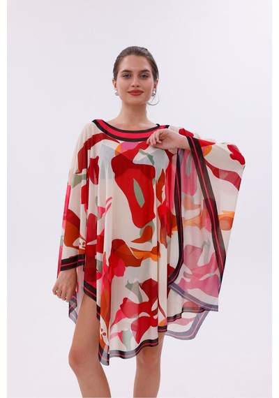 Tarzını Seç Kısa Kimono Pareo - Tesettür Pareo - Kemer Model 180x135 Cm Çok Renkli
