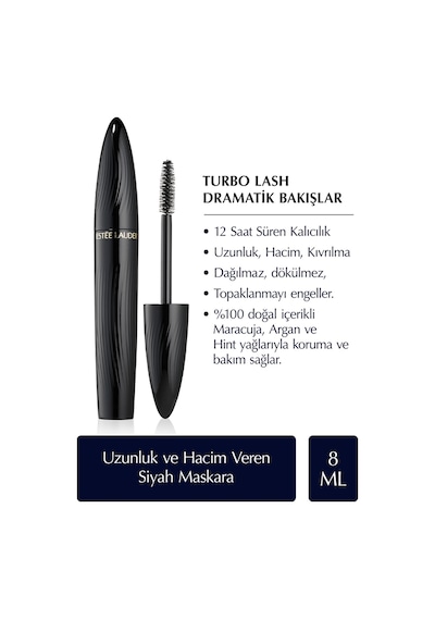 Estee Lauder Turbo Lash Volume+Lenght Maskara 01 Siyah