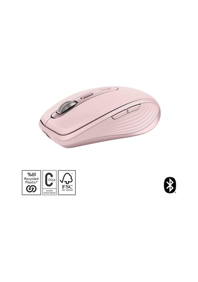 Byars-anywhere 3s Kompakt 8000 Dpı Optik Sensörlü Sessiz Bluetooth Kablosuz Mouse - Pembe -byars 001