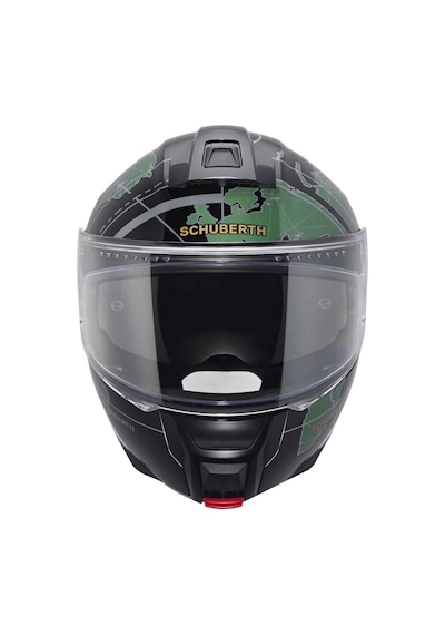 Schubert C5 Globe Green Çene Açılır Motosiklet Kask Siyah - Yeşil