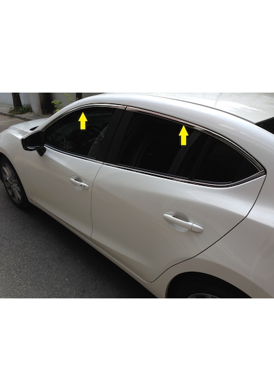Mazda 3 Sedan 2017 Krom Cam Üst Çıtası Aksesuarı 4 Parça P. Çelik