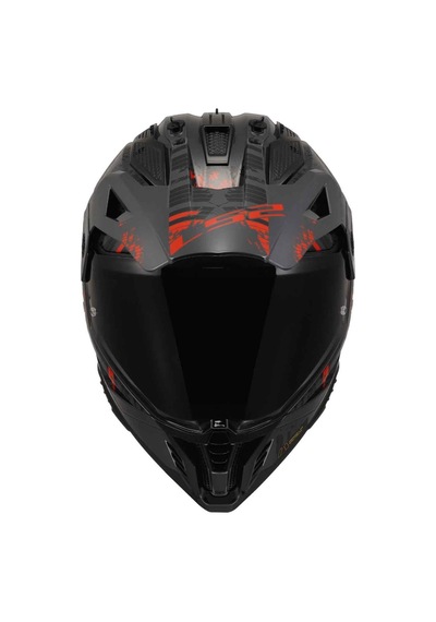 Ls2 Pioneer 2 Crazy Kros Kapalı Motosiklet Kaskı Kırmızı - Siyah