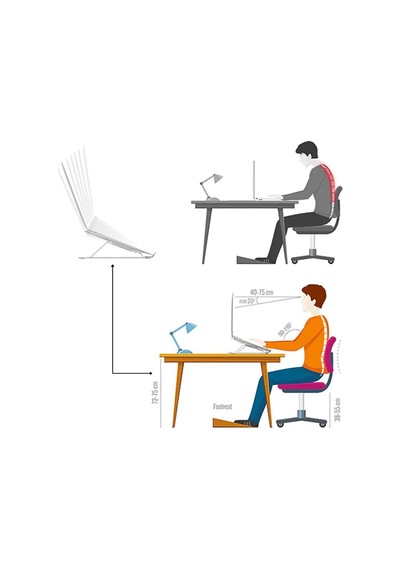 Buffer Ayarlanabilir Dizüstü Destek Tabanı Tamamen Katlanabilir Taşınabilir Laptop Yükseltici Diğer