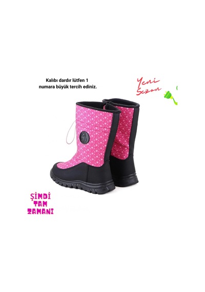 Cool Maria-p Fuşya İçi Polarlı Çocuk Kar Botu Yeni Sezon Siyah