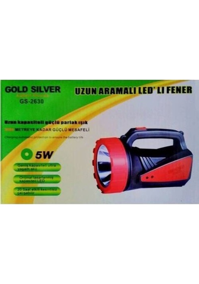 Gold Silver Gold Silver Gs-2630 Şarjlı Fener 5w Süper Parlak