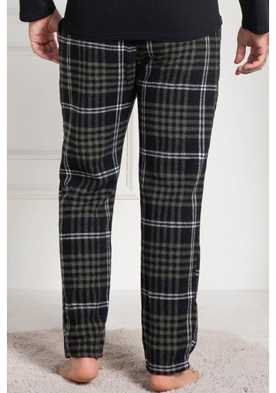 Mecit 3025 Erkek Yeşil Ekoseli Tek Pijama Altı Yeşil