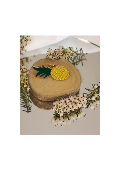 Kadın Broş, İğneli Broş, Klipsli Broş, Yaka Broşu, Çeket Yaka İğnesi, Mineli Broş, B14 Ananas14