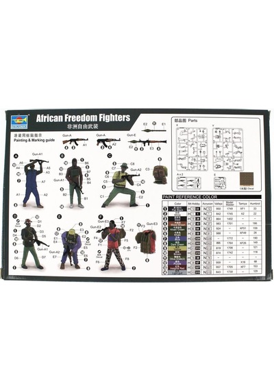 Trumpeter 00438 1/35 Ölçek, Afrikalı Özgürlük Savaşçısı Figürleri Plastik Model Kiti-55745