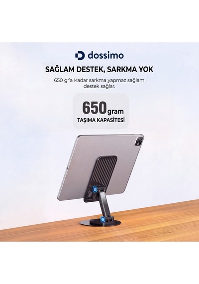 Katlanabilir 360 Dönebilen Ayarlanabilir Telefon Tutucu Masa Üstü Stand - Dst-04 Siyah