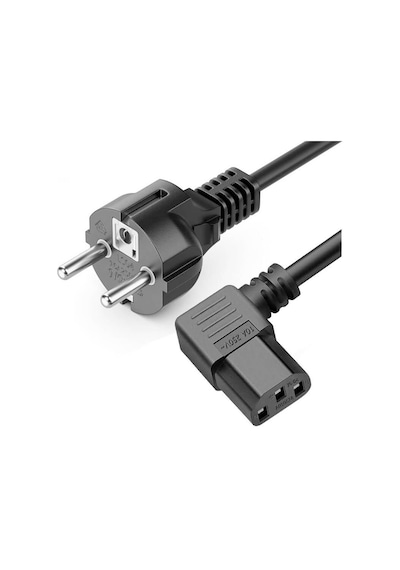 Koodmax 100 Adet C13 Power Güç Elektrik Kablosu 90 Derece L Tip Sol Açılı Power Kablo - 1.8 Mt
