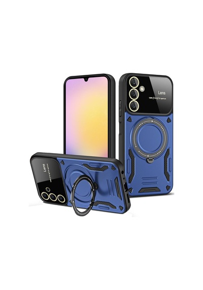 Samsung Galaxy A35 5g Uyumlu Kılıf Joy Lens Standlı Kapak - Lacivert