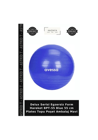 Delux Serisi Egzersiz Form Hareket Bpt-55 Blue 55 Cm Plates Topu Poşet Ambalaj Mavi