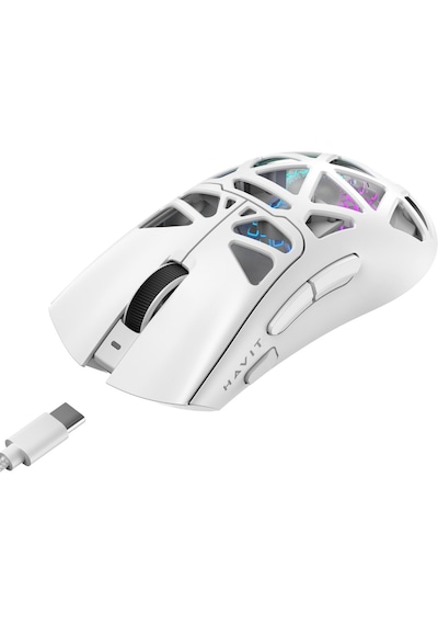 Gamenote Ms1042wb Tri-mode 24000 Dpı Rgb Kablosuz Oyuncu Mouse Beyaz