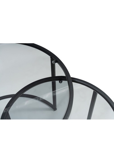 Tokyo Orta Sehpa 60cm Ikili Yuvarlak Füme Camlı Orta Masa Takımı Tokyo Orta Sehpa 60cm Ikili Yuvarlak Füme Camlı Orta Masa Takımı