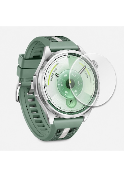 Huawei Watch Gt6 46mm Uyumlu Kolay Takılabilir Takma Aparatlı Temperli Cam Ekran Koruyucu