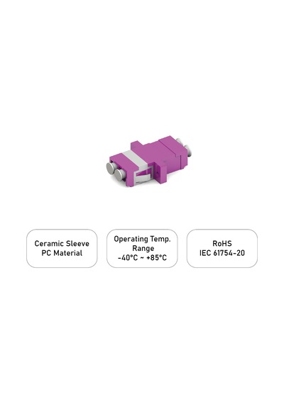 Alfafonet Lc/pc Dubleks Multimode Om4 Fiber Optik Adaptör 1 Paket - 25 Adet