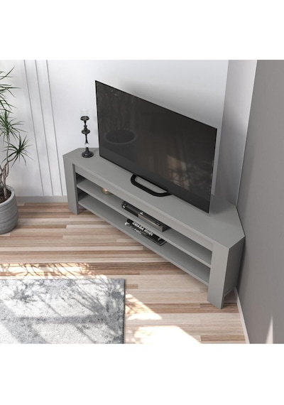 Corner TV Sehpası, 120 cm – Köşe Tasarım, Gri
