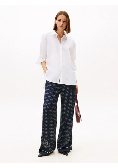 Tommy Hilfiger Ess Poplın Easy Fıt Shırt Kadın Beyaz Gömlek - Ww0ww45612