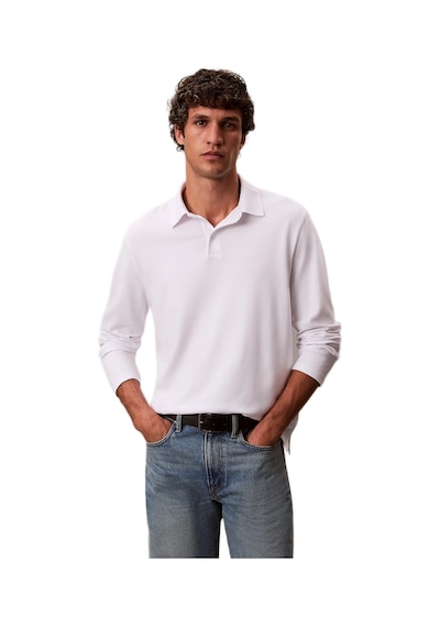 Calvin Klein Lv040em909 Ls Supima Cotton Solid Erkek Polo Tişört Beyaz