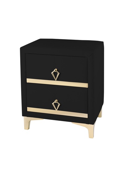 Doppia Linea Gold Iki Çekmeceli Siyah Komodin-kumaş Döşemeli Yatak Odası 2 Çekmeceli Komodin Modeli Doppia Linea Gold Iki Çekmeceli Siyah Komodin-kumaş Döşemeli Yatak Odası 2 Çekmeceli Komodin Modeli