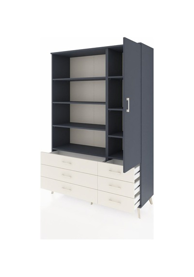 Hyperion Dolap 8 Raflı 6 Çekmeceli Tek Kapaklı 132x44x195 Antrasit-antrasit/aytaşı Antrasıt/aytası Hyperion Dolap 8 Raflı 6 Çekmeceli Tek Kapaklı 132x44x195 Antrasit-antrasit/aytaşı Antrasıt/aytası