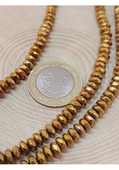 Yasamtohumu Hematit Taşı Rondela Dizi 3x6mm 54670 Çok Renkli