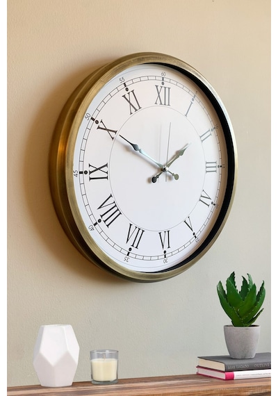 52 Cm Eskitme Metal Retro Duvar Saati Diğer 54669150