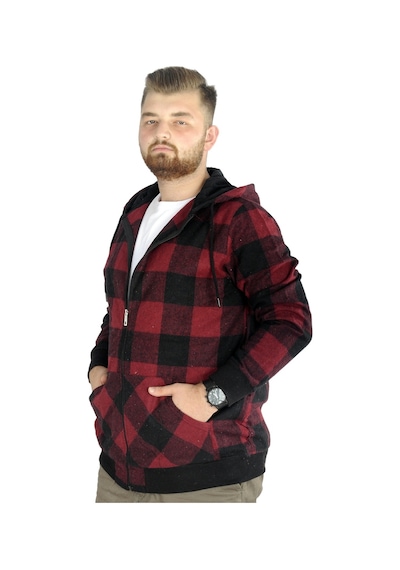 Mode Xl Erkek Oduncu Kapsonlu Sweat Pocket 21574 Vişne 001