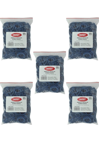 Ekoset Mavi Paket Ambalaj Para Lastiği 40Mm 5.000 Adet