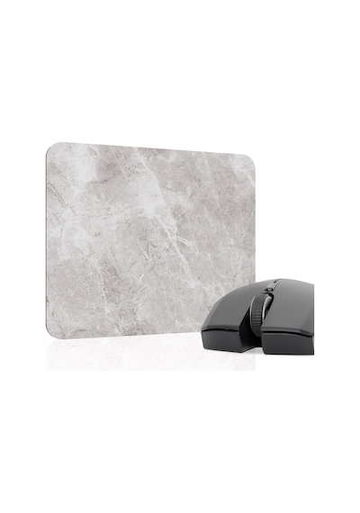 Beyaz Mermer Kaymaz Dikişli Kauçuk Oyuncu Mousepad V4 - 22x18 Gaming Mouse Pad Fare Altlığı