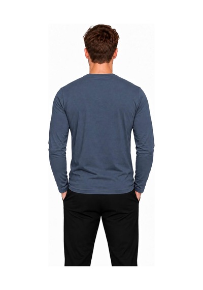 Axxel Erkek Pamuklu Bisiklet Yaka Uzun Kollu T-shirt-d4005 Siyah