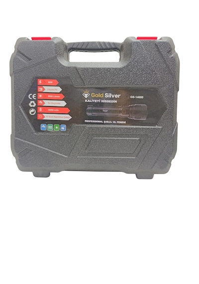8000 Lümen 12 Saat Kesintisiz Aydınlatma Gold Silver Gs-14600 80w Şarjlı Alüminyum Lazer Fener - 18000 Mah Çantalı Set Siyah 8000 Lümen 12 Saat Kesintisiz Aydınlatma Gold Silver Gs-14600 80w Şarjlı Alüminyum Lazer Fener - 18000 Mah Çantalı Set Siyah