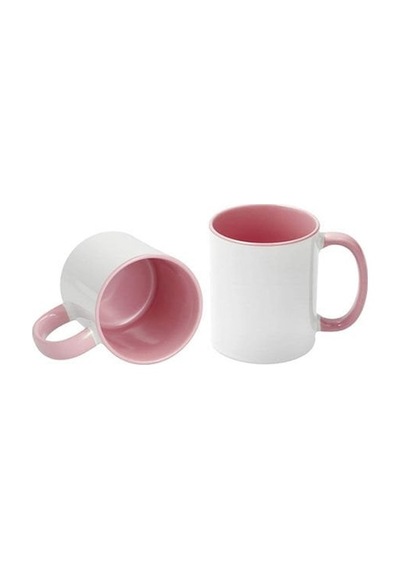 Sublimasyon Porselen Sapı Ve İçi Pembe Kupa - Kutulu