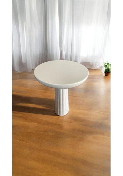 Simillo Wood Wooden Ahşap Tekli Fitilli Mantar Yan Sehpa Modern Beyaz Renk Fiskos Kod:54980495547 Beyaz