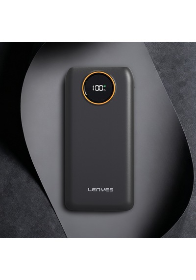 Lenyes P852l Dijital Led Gösterge Type-c Ve Lightning Kablolu Powerbank Uyumlu 22.5w 20000mah Siyah