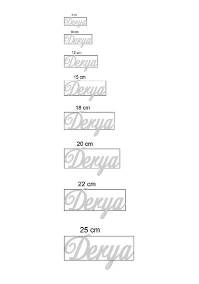 Silver Aynalı Pleksi Isim- Gümüş Aynalı Pleksi Isim 25 Cm Gumus