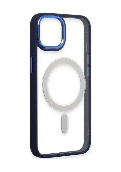 Apple iPhone Uyumlu.  15 Pro Kılıf Room Magneticsafe Silikon  Lacivert