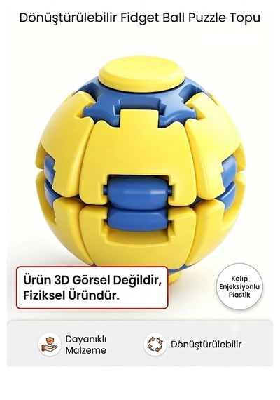 Spin Ball Mekanik Stres Topu Fidget Oyuncak Dönüşebilen Puzzle Çark Bas Çevir Döndür