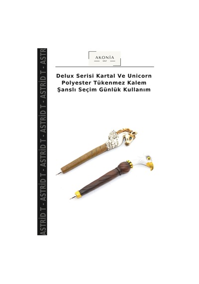 Delux Serisi Kartal Ve Unicorn Polyester Tükenmez Kalem Şanslı Seçim Günlük Kullanım Çok Renkli