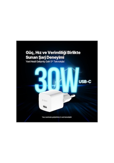 Ttec Smartcharger Gan 30w Pd Usb-c Seyahat Hızlı Şarj Aleti 2scg30b