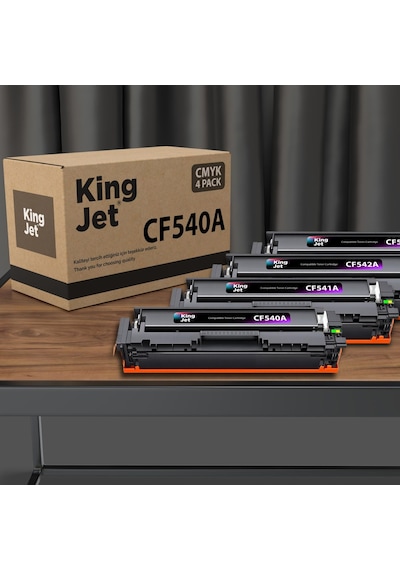 Kingjet Hp Mfp M280 Uyumlu Standart Kapasiteli 4 Renk Takım Toner Çipli Cf540a