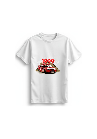 Paybuy Kadın Ralli Şampiyonu Retro Motorsport Baskılı Kısa Kollu Tişört Beyaz