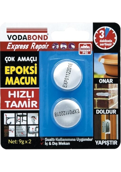 Vodabond Epoxy Macun 9 Gr X 2