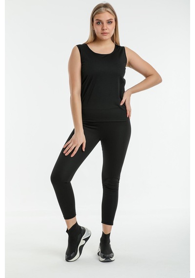 Fit Women Sauna Termal Tayt Atlet Takım 4410-4412 Siyah