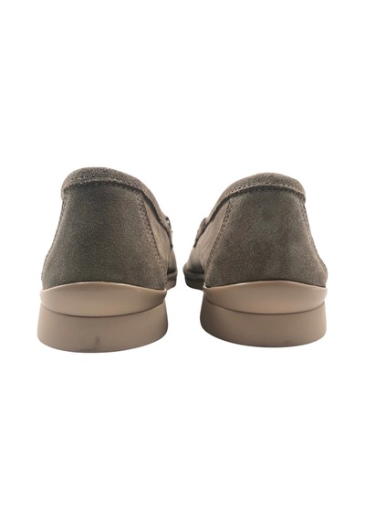 Scarpe Vizon Hakiki Deri Kadın Süet Babet Ayakkabı Vizon