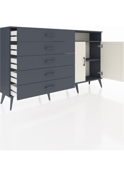Arges Konsol 2 Raflı 5 Çekmeceli 2 Kapaklı 176x30x99 Antrasit-ayt Antrasit-aytaşı/antrasit Arges Konsol 2 Raflı 5 Çekmeceli 2 Kapaklı 176x30x99 Antrasit-ayt Antrasit-aytaşı/antrasit