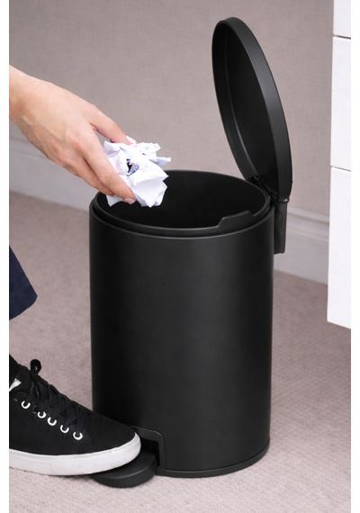 Primanova Cigo Compact 3 Lt Banyo Mutfak Ofis Çelik Çöp Kovası - Mat Siyah